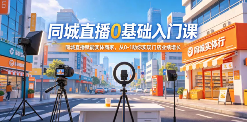 同城直播0基础入门课，同城直播赋能实体商家，从0-1助你实现门店业绩增长 - 来及网络