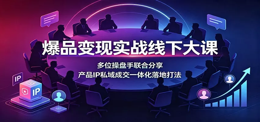 爆品变现实战线下大课：多位操盘手联合分享，产品IP私域成交一体化落地打法 - 来及网络