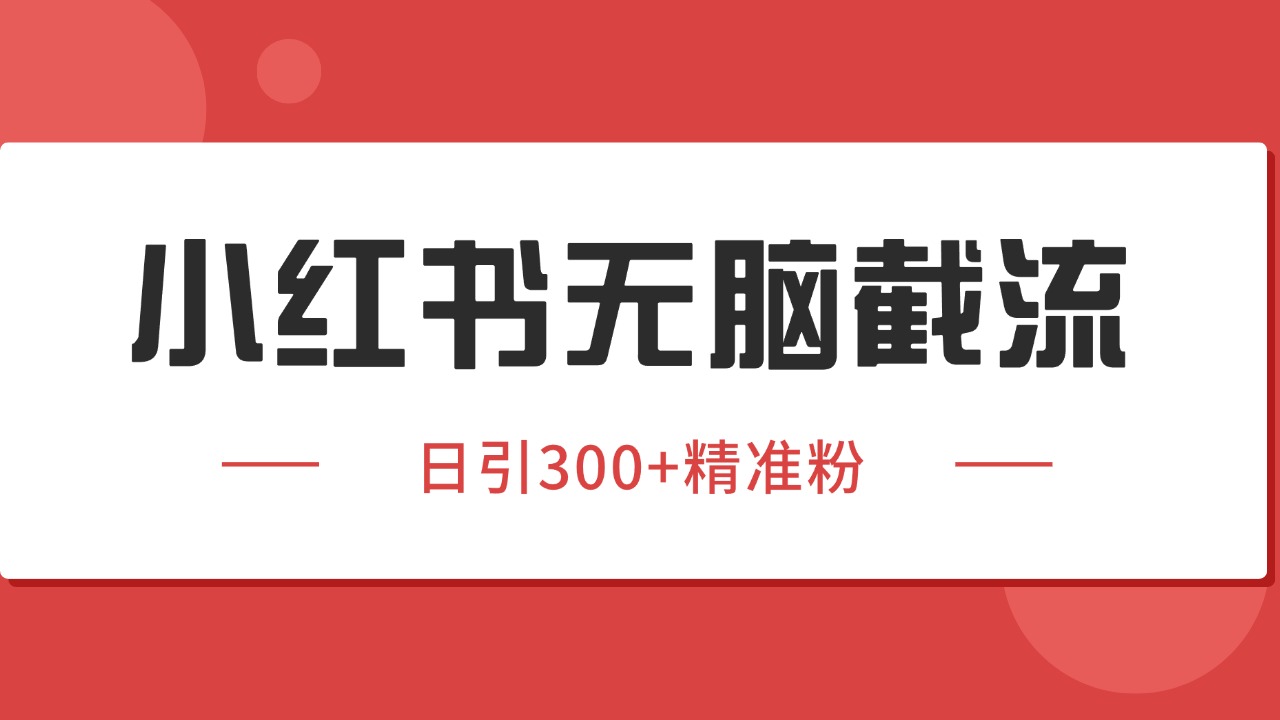 小红书截流同行客源，独家野路子获客玩法 日引200+暴力获客 - 来及网络