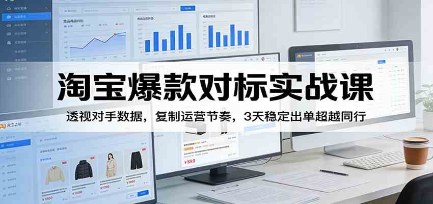 淘宝爆款对标实战课：透视对手数据，复制运营节奏，3天稳定出单超越同行 - 来及网络