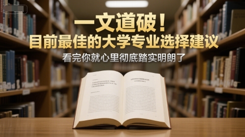付费文章：一文道破！目前最佳的大学专业选择建议，看完你就心里彻底踏实明朗了 - 来及网络