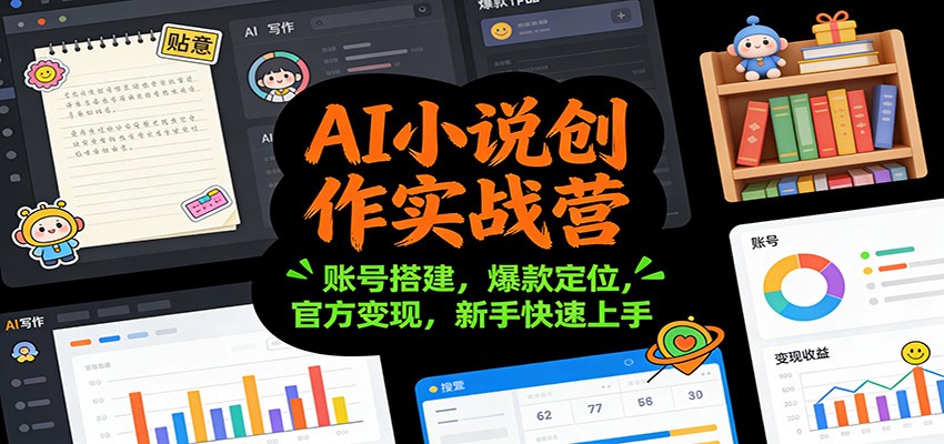 AI小说创作实战营：账号搭建，爆款定位，官方变现，新手快速上手 - 来及网络