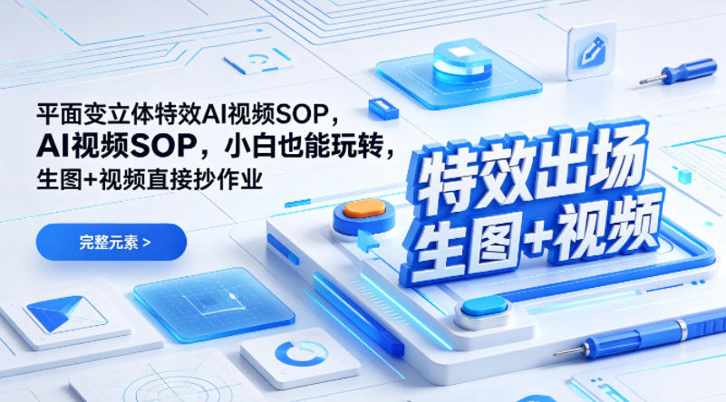 (特效出场)平面变立体特效AI视频SOP，小白也能玩转，生图+视频直接抄作业 - 来及网络