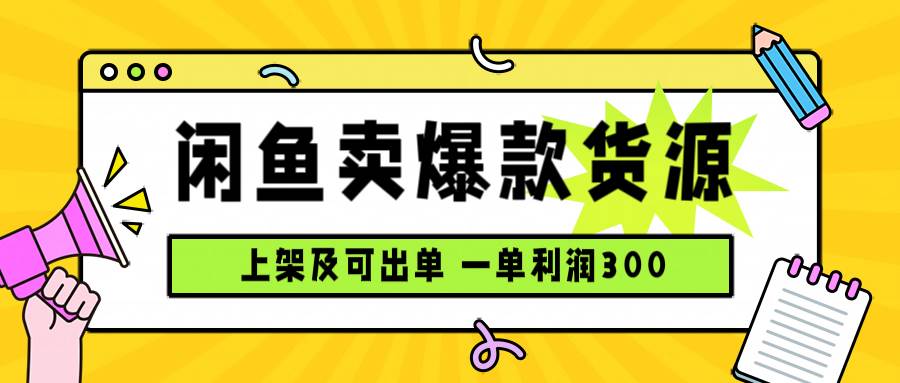 （15977期）闲鱼卖爆款货源，每天利润1000，上架即出单 - 来及网络
