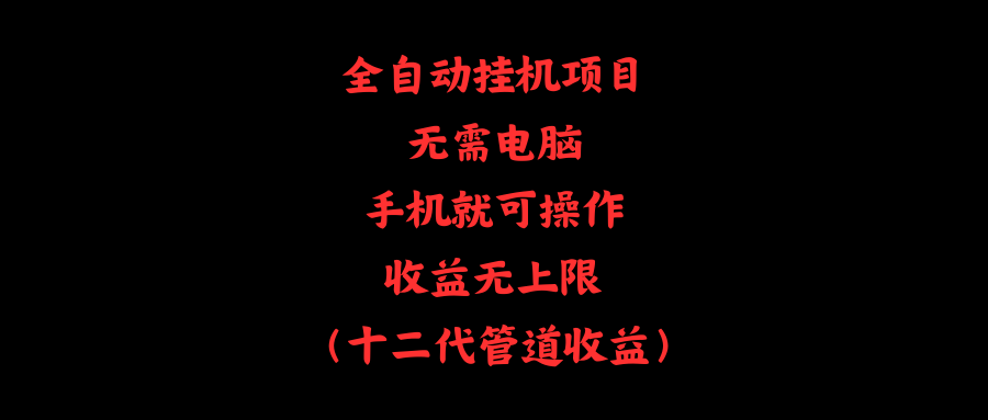 （11505期）全自动挂机项目，无需电脑，手机就可操作，收益无上限 - 来及网络