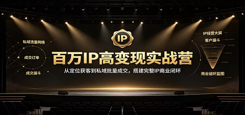百万IP高变现实战营：从定位获客到私域批量成交，搭建完整IP商业闭环 - 来及网络