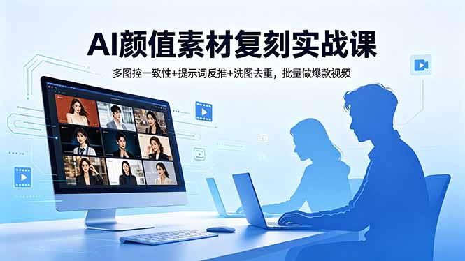 AI颜值素材复刻实战课，多图控一致性+提示词反推+洗图去重，批量做爆款视频 - 来及网络