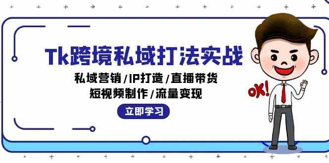 Tk跨境私域打法实战：私域营销/IP打造/直播带货/短视频制作/流量变现 - 来及网络