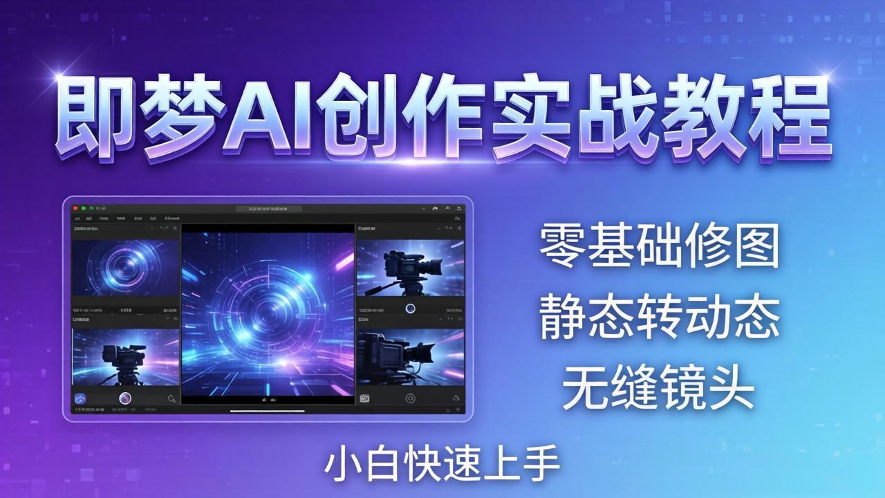 即梦AI创作实战教程，从零基础修图到AI导演，实战教学静态转动态+无缝镜头，小白快速上手 - 来及网络