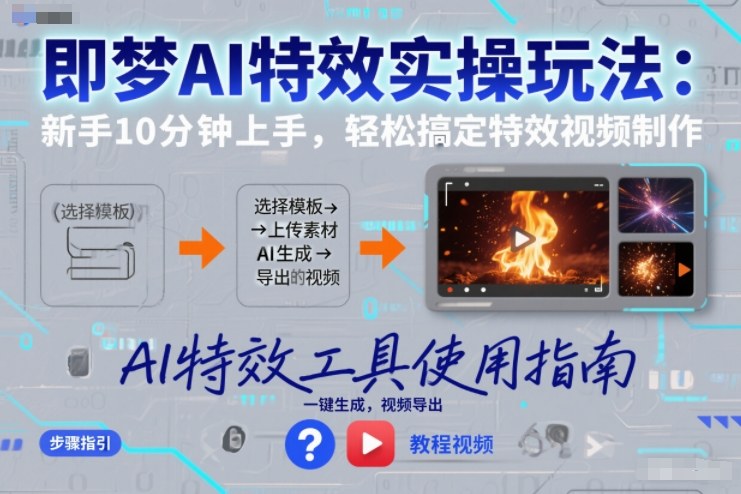 即梦AI特效实操玩法：新手10分钟上手，轻松搞定特效视频制作 - 来及网络