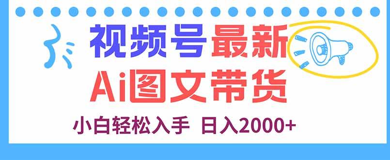 （16092期）视频号最新AI图文带货，每天几分钟，小白轻松入手，日入2000+ - 来及网络