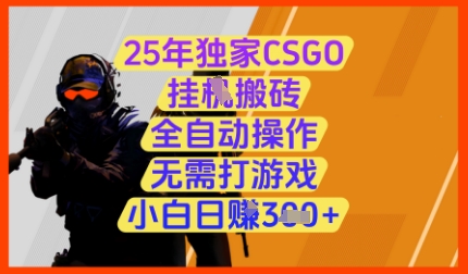 25年独家CSGO挂G搬砖，全自动操作，无需打游戏，小白日入3张+【揭秘】 - 来及网络