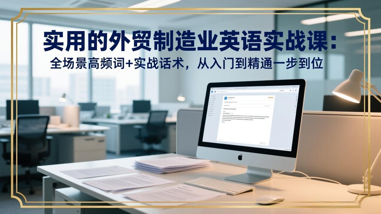 实用的外贸制造业英语实战课：全场景高频词+实战话术，从入门到精通一步到位 - 来及网络