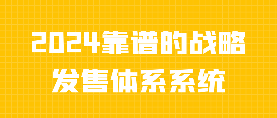 2024靠谱的战略发售体系系统 - 来及网络