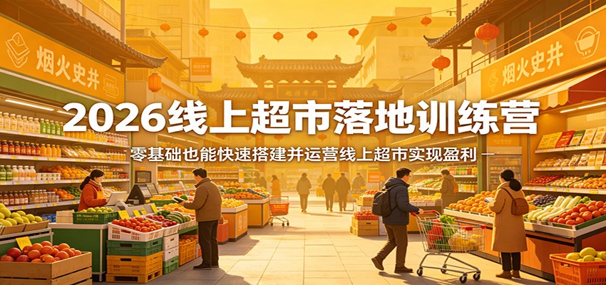 2026线上超市落地训练营，零基础也能快速搭建并运营线上超市实现盈利 - 来及网络