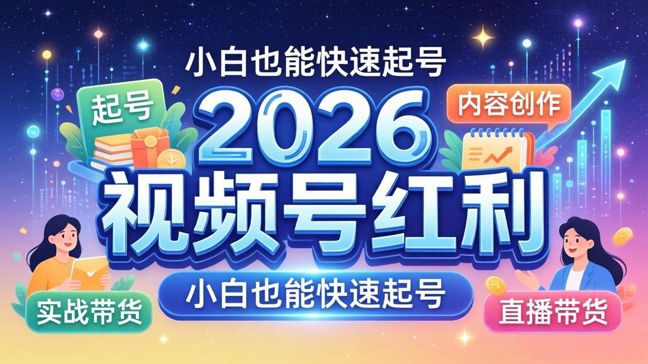 2026视频号红利实战营，大佬亲授起号、内容、直播、IP、投流、私域、矩阵全套落地打法 - 来及网络