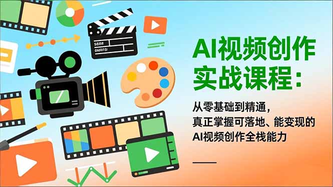 AI视频创作实战课程：从零基础到精通，真正掌握可落地、能变现的AI视频创作全栈能力 - 来及网络