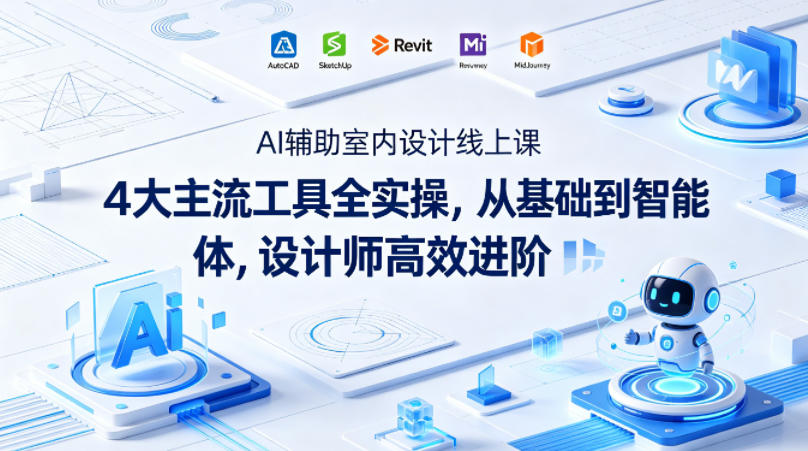 AI辅助室内设计线上课｜4大主流工具全实操，从基础到智能体，设计师高效进阶 - 来及网络