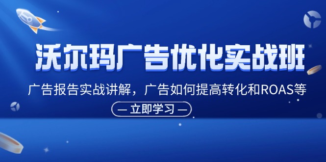 （11847期）沃尔玛广告优化实战班，广告报告实战讲解，广告如何提高转化和ROAS等 - 来及网络