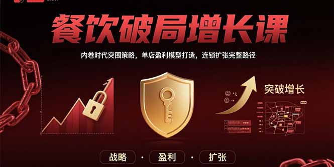 餐饮破局增长课：内卷时代突围策略，单店盈利模型打造，连锁扩张完整路径 - 来及网络