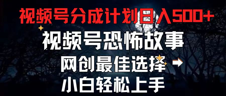 （11308期）2024最新视频号分成计划，每天5分钟轻松月入500+，恐怖故事赛道, - 来及网络