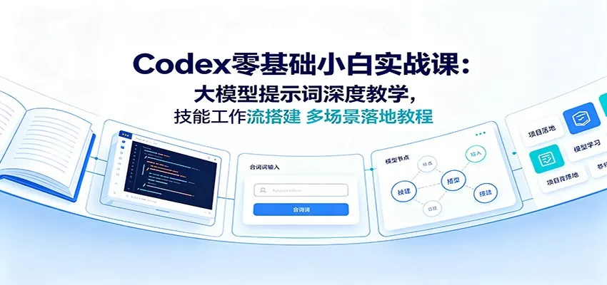 Codex零基础小白实战课：大模型提示词深度教学，技能工作流搭建多场景落地教程 - 来及网络