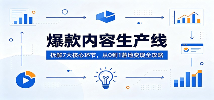 爆款内容生产线：拆解7大核心环节，从0到1落地变现全攻略 - 来及网络