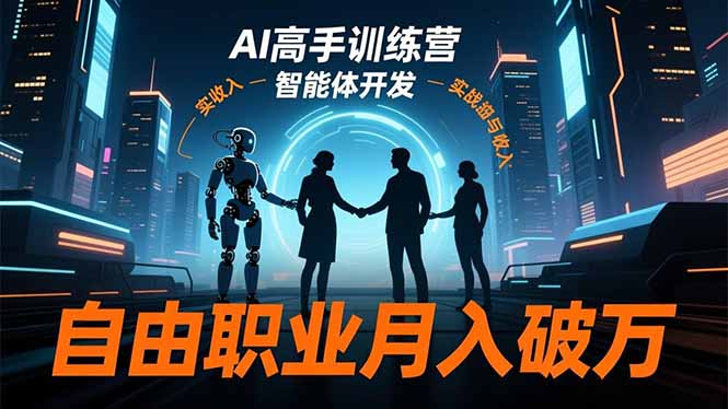 AI高手训练营3.0，ChatGPT，Midjourney，智能体开发，自由职业月入破万 - 来及网络