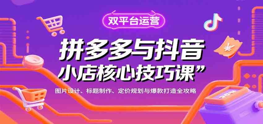 拼多多与抖音小店核心技巧课，图片设计、标题制作、定价规划与爆款打造全攻略 - 来及网络