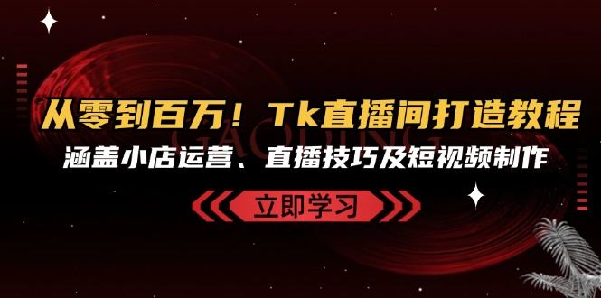 （13098期）从零到百万！Tk直播间打造教程，涵盖小店运营、直播技巧及短视频制作 - 来及网络