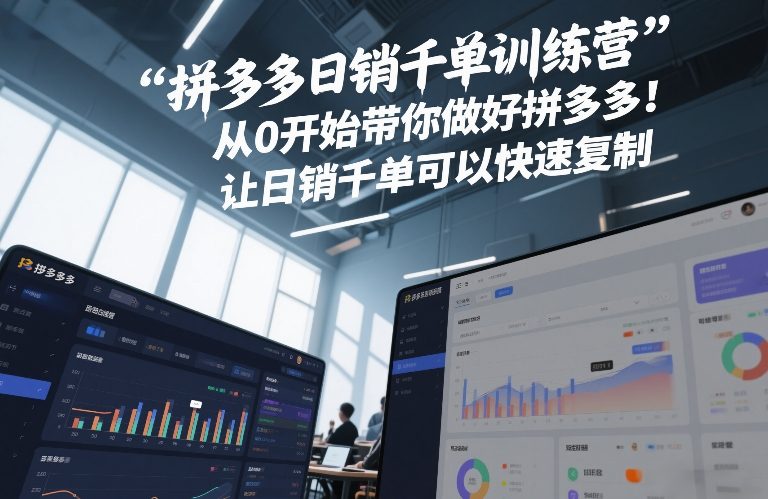 拼多多日销千单训练营，从0开始带你做好拼多多，让日销千单可以快速复制(更新26年2月) - 来及网络