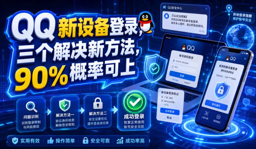 QQ新设备登录，三个解决新方法，90%概率可上 - 来及网络