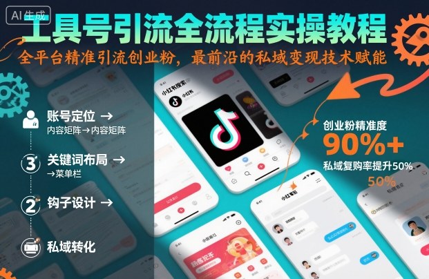 工具号引流全流程保姆级实操教程，全平台精准引流创业粉，最前沿的私域变现技术赋能 - 来及网络