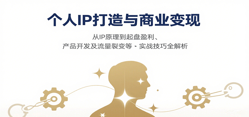 个人IP打造与商业变现，从IP原理到起盘盈利、产品开发及流量裂变等实战技巧全解析 - 来及网络