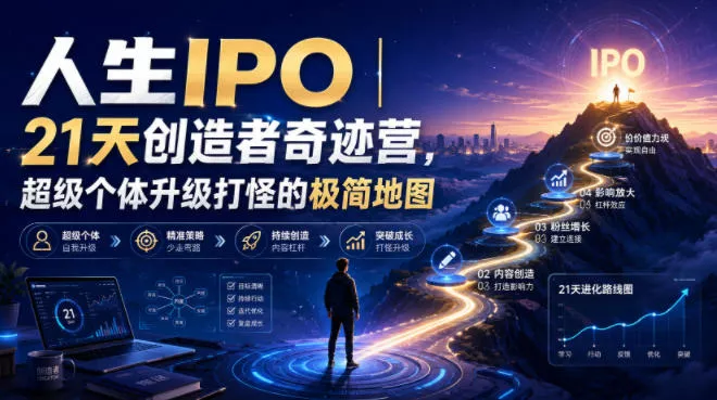 人生IPO︱21天创造者奇迹营，超级个体升级打怪的极简地图 - 来及网络