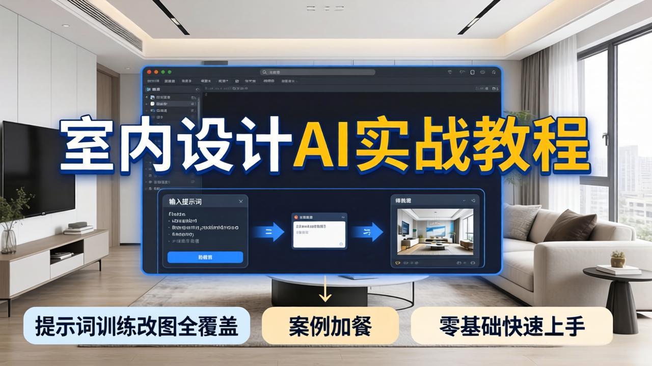 2026室内设计AI实战教程，提示词训练改图全覆盖，搭配案例加餐，零基础也能快速上手 - 来及网络