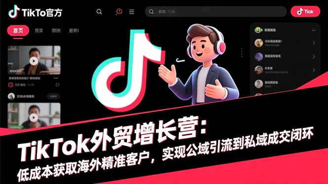 TikTok外贸增长营：低成本获取海外精准客户，实现公域引流到私域成交闭环 - 来及网络