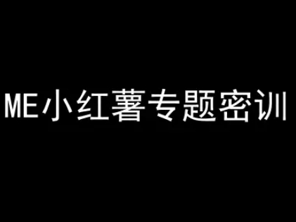 ME小红薯专题密训-小红书电商教程 - 来及网络