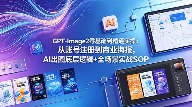 GPT-Image2零基础到精通实操：从账号注册到商业海报，AI出图底层逻辑+全场景实战SOP - 来及网络