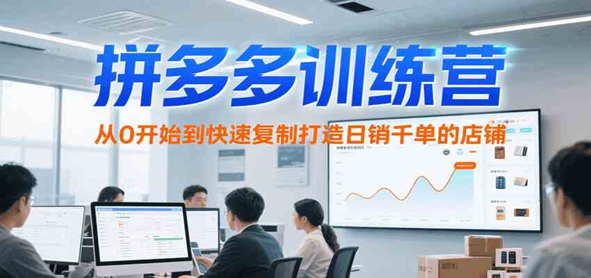 拼多多训练营，从0开始到快速复制打造日销千单的店铺（更新7月） - 来及网络