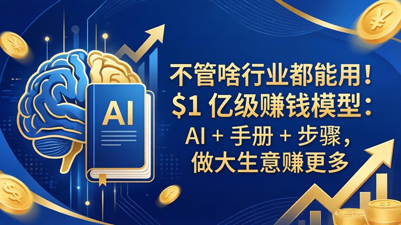 不管啥行业都能用！$1 亿级赚钱模型：AI + 手册 + 步骤，做大生意赚更多 - 来及网络