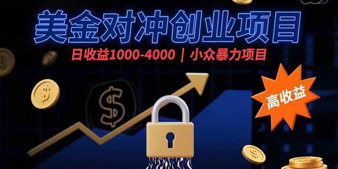 （15642期）美金对冲创业项目，日收益1000-4000，小众暴力项目 - 来及网络
