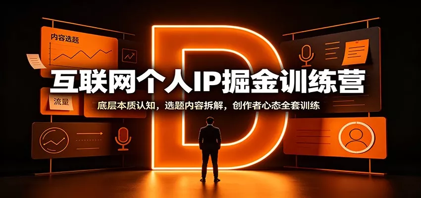 互联网个人IP掘金训练营：底层本质认知，选题内容拆解，创作者心态全套训练 - 来及网络