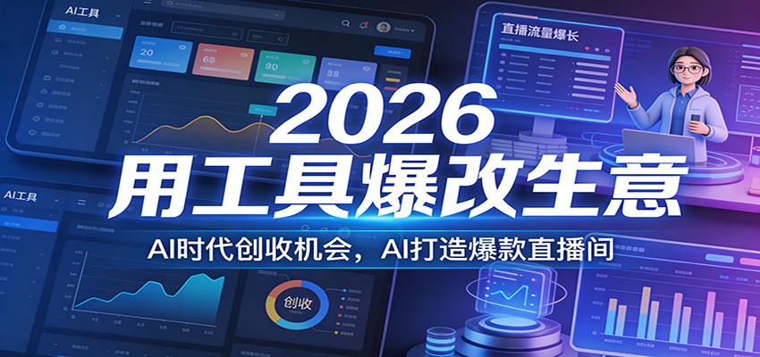 2026用工具爆改生意，AI时代创收机会，AI打造爆款直播间 - 来及网络