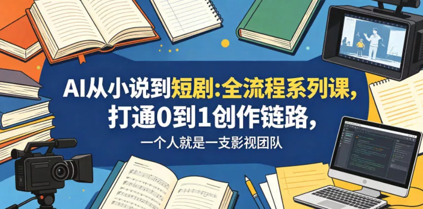 AI从小说到短剧全流程系列课，打通0到1创作链路，一个人就是一支影视团队 - 来及网络