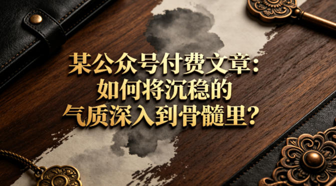 某公众号付费文章：如何将沉稳的气质深入到骨髓里？ - 来及网络