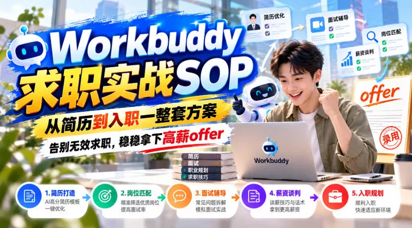 Workbuddy求职实战SOP，从简历到入职一整套方案，告别无效求职，稳稳拿下高薪offer - 来及网络