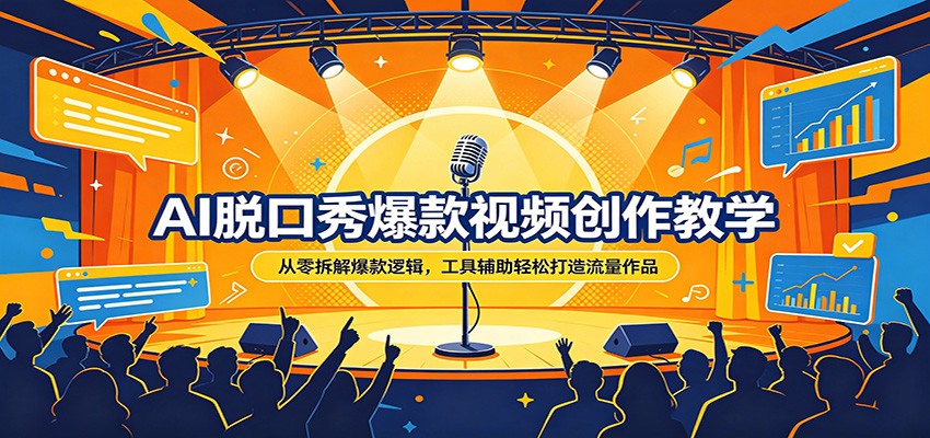 AI脱口秀爆款视频创作教学：从零拆解爆款逻辑，工具辅助轻松打造流量作品 - 来及网络