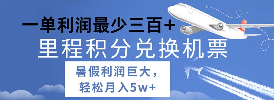 （11385期）2024暑假利润空间巨大的里程积分兑换机票项目，每一单利润最少500 - 来及网络