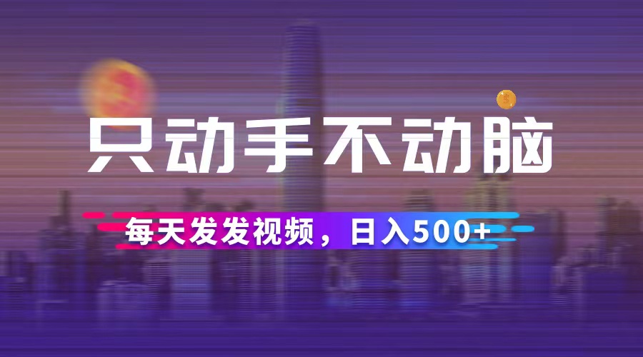 （12433期）只动手不动脑，每天发发视频，日入500+ - 来及网络